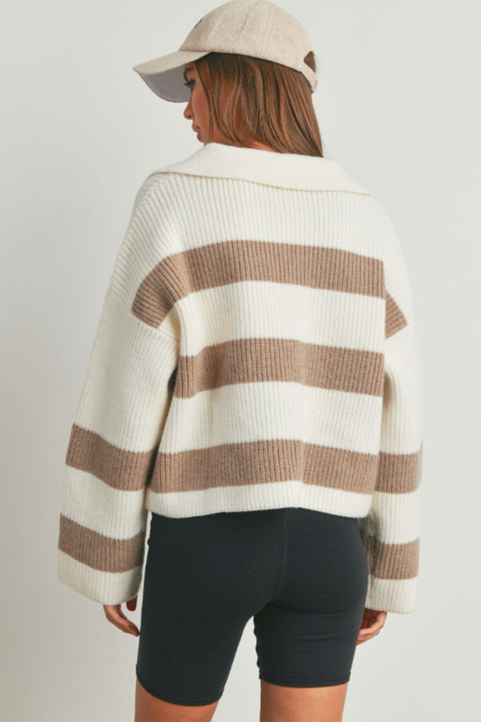 ivory and taupe sweater_back view