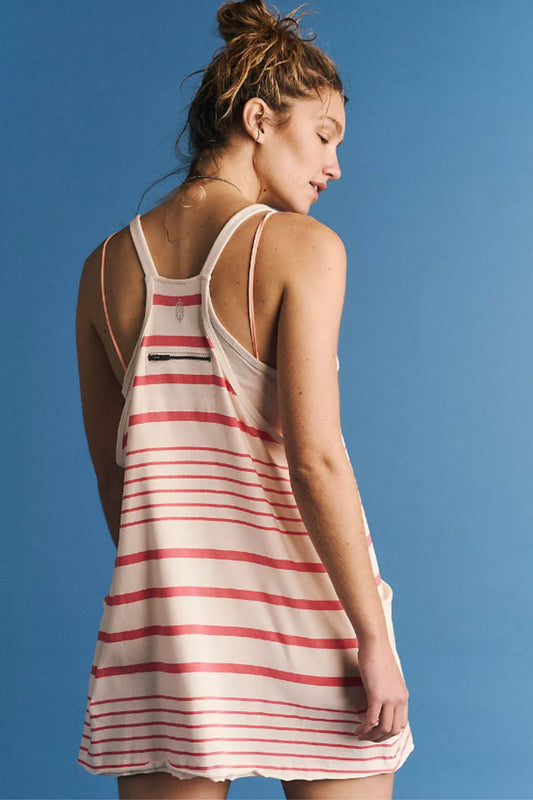 Hot Shot Mini Printed Dress | Spring Stripe Ivory