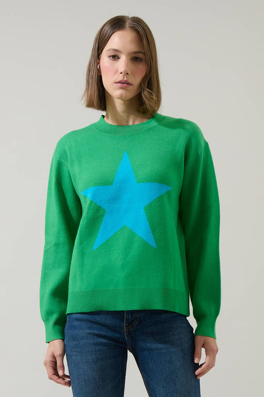 Tavi Star Pull Over Sweater | Kelly Green
