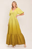Printed Woven Maxi Dress | Ombre Yellow