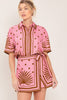 Printed Woven Top | Mauve