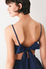 Solid Woven Midi Dress | Navy