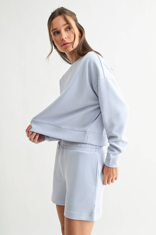 Luxe Sand Wash Rib Sweater | Halogen Blue