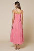 Stripe Print Pleated Spaghetti Straps Maxi Dress | Red & Pink