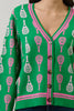 Tennis Club Button Up Cardigan | Green Multi