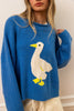 Animal Intarsia Cozy Knit Pullover | Sky Blue