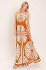 Printed Woven Maxi Dress | Almond