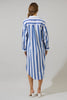 Jordy Striped Shirt Midi Dress | Blue & White