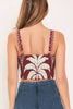 Printed Woven Top and Skirt Set | Burgundy
