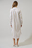 Jordy Striped Shirt Midi Dress | Tan & White