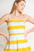Printed Woven Midi Dress | White & Yellow