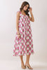 Floral Print Back Smocked Tie Strap Midi Dress | Cream