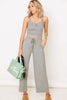 Grey cropped cami top with plush brushed material