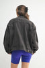 Boxy-Cut Denim Jacket | Charcoal Grey