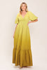 Printed Woven Maxi Dress | Ombre Yellow