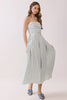 Striped Smocked Bodice Flowy Midi Dress | Light Blue