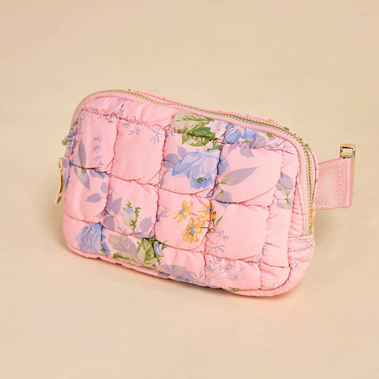 Floral Fanny Quilted Pack | Pink