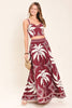 Printed Woven Top and Skirt Set | Burgundy