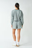 Boardwalk Stripe Crewneck Set | Eucalyptus & White