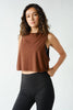Pima Cotton Relaxed Side-Knot Tank | Cocoa