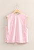 Round Neck Sleeveless Boxy Top | Pink