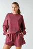 Flex Terry Long-Sleeve & Shorts Lounge Set | Rosewood