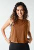 Pima Cotton Relaxed Side-Knot Tank | Cocoa