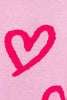 Long Sleeve Round Neck Heart Printed Sweater | Pink & Fuchsia