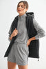 Longline High Neck Padded Vest | Black