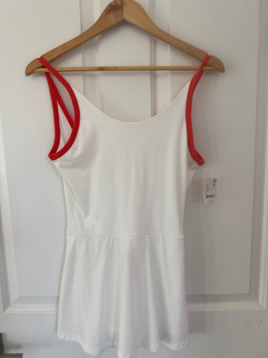 Free people movement dress | white with orange piping