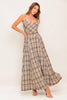 Woven Plaid Top and Skirt Set | Beige
