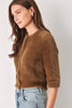 Sweater knit cardigan | Camel
