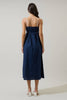 Viona Contrast Empire Midi Dress |  Navy & White