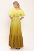 Printed Woven Maxi Dress | Ombre Yellow