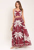 Printed Woven Top and Skirt Set | Burgundy