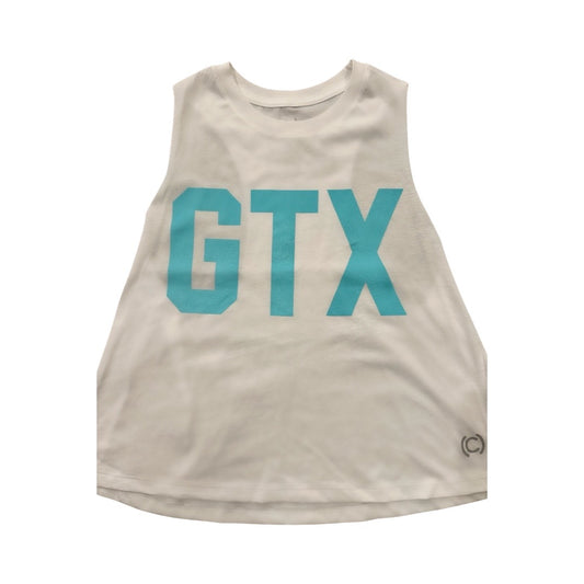 GTX Crop Tank | White & Turquoise