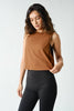 Pima Cotton Relaxed Side-Knot Tank | Cocoa