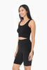 Ribbed Seamless Scoop Neck Tank Top: BLACK