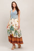 Printed Full Midi Skirt | Cream