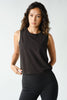 Pima Cotton Relaxed Side-Knot Tank | Cocoa