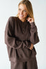Waffle-Knit Henley Pullover | Truffle