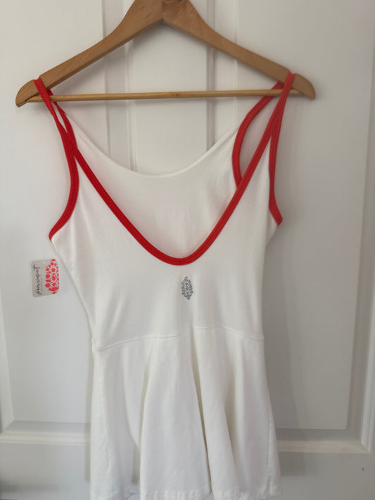 Free people movement dress | white with orange piping