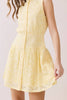 Sleeveless Eyelet Lace Button Front Dress | Yellow