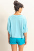 Flowy Bat Wing Sleeves Knit Top | Aqua
