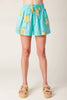 Printed Woven Top and Short Set | Turquoise