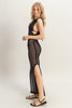 Open Back Bodycon Coverup Maxi Dress | Black