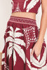 Printed Woven Top and Skirt Set | Burgundy