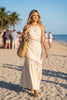 Cutwork Lace Trimmed Maxi Dress | Ecru