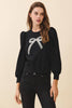 Crystal Embellished Bow Detail Sweatshirt | Black