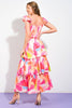 Printed Top & Skirt Set | Ivory & Pink